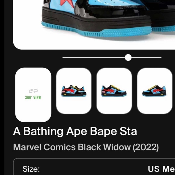 A bathing Ape Bape Sat (Black Widow Marvel Edition) - Picture 3 of 3